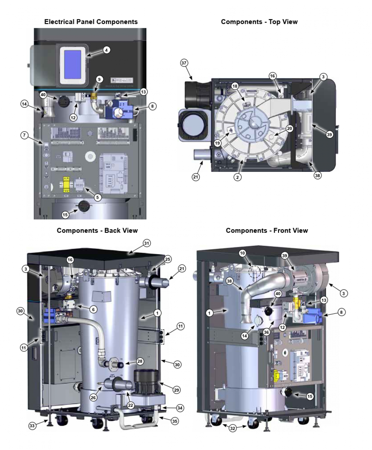 SVF - 725 Water boiler components Drawing